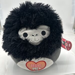 Squishmallows Aron Black Gorilla Plush Toy 8” Valentines Day Squad Heart Hug Me,